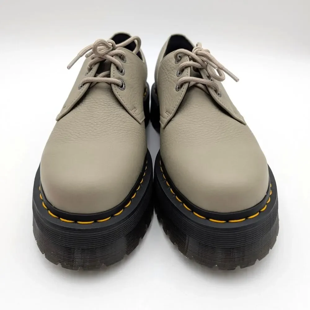 Dr. Martens 1461 Quad Platform Derby Shoes Unisex Vintage Taupe Size USW12/M11